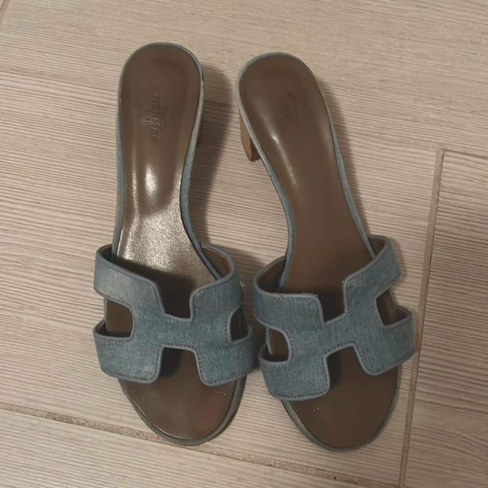 Oren Hermes denim sandals sz 38